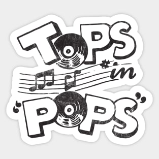 Tops in Pops - Black Sticker